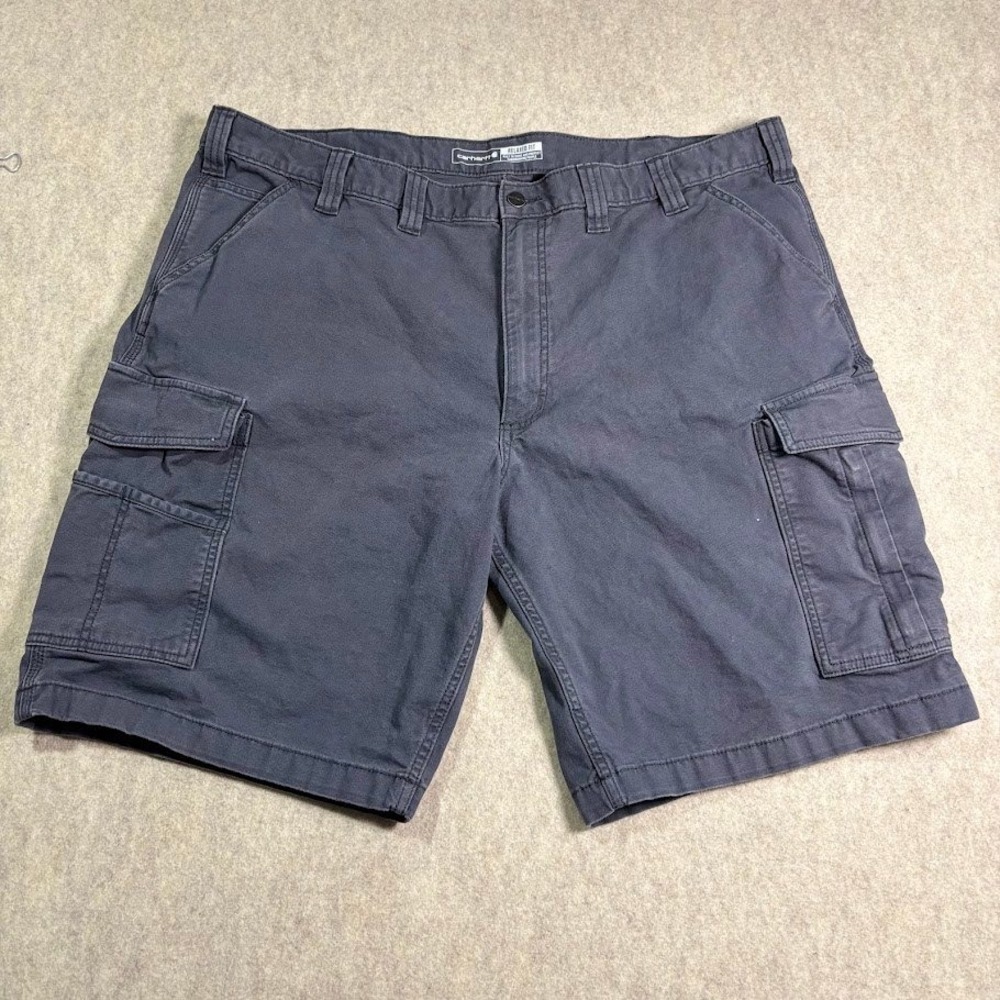 Carhartt Cargo Shorts 44 Gray Cotton Canvas Rugged Flex Relaxed Fit Work Shorts